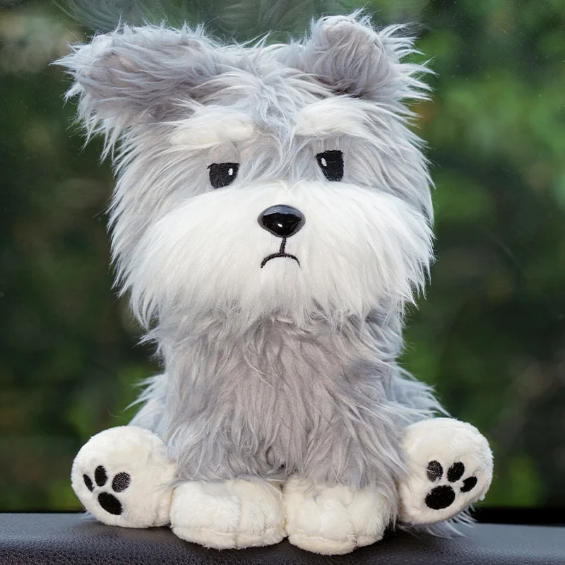 

Kawaii Серый Длинношерстный Щенок Шнауцер Плюшевая Кукла Мягкая Мягкая Подушка Для Собаки Мультяшные Плюшевые Игрушки Подарок для Детей Мальчиков Девочек