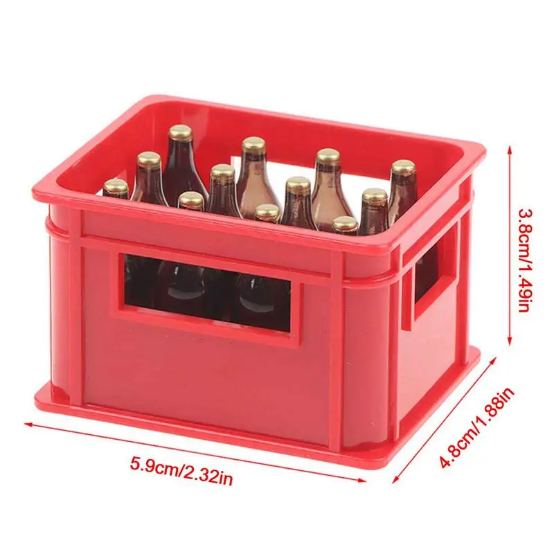 Mini Beer Bottle Box Decoration Doll House Beer Box Miniature Beer Bottles Box Miniature Wine Bottles for Fairy Garden Pub Bar