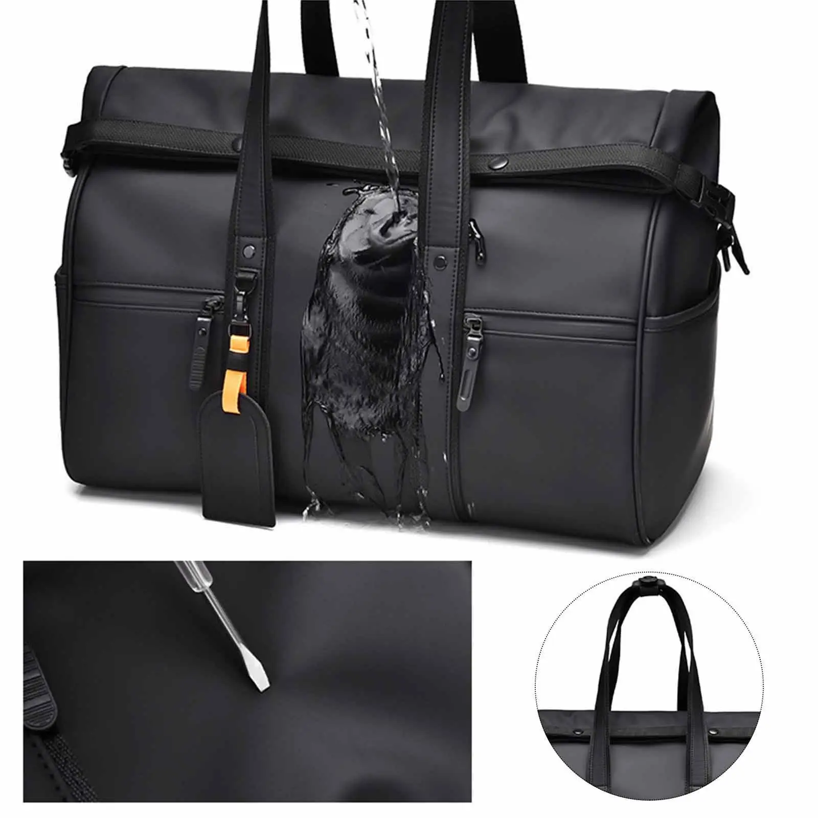 Shoulder Pack Waterproof Practical Portable Multifunctional Men Commute Handbag for Exercise Camping Weekend Fitness Workout