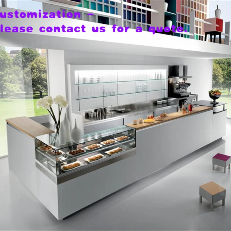 custom.Modern Restaurant Counter Dessert Shop Counter Designs Bakery Display Cake Chiller Lounge Coffee Food Warmer Display