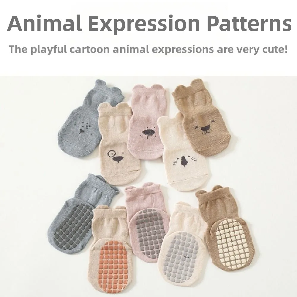 5 أزواج الترامبولين الجوارب عدم الانزلاق الطفل جوارب يمكن السير بها على الأرض لينة تنفس طفل خطوة الجوارب موضة لطيف الاطفال الكرتون الجوارب الأطفال
