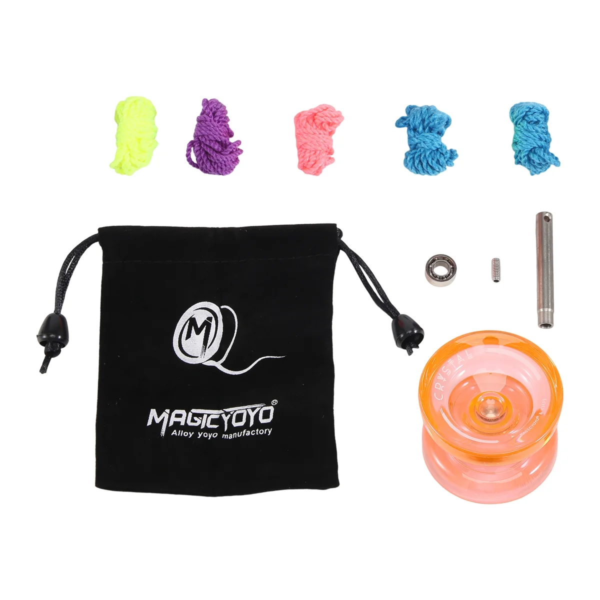 MAGICYOYO K2 Plus Crystal Responsive Yoyo,Dual Purpose Yo-Yo with Replacement Unresponsive Bearing for Intermediate,Orange