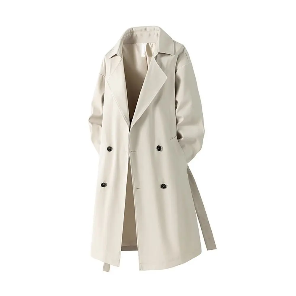 Super Good-looking Black Trench Coat For Women Long Style 2026 Early Autumn New Korean Style Short High-end Lapel Coat Black