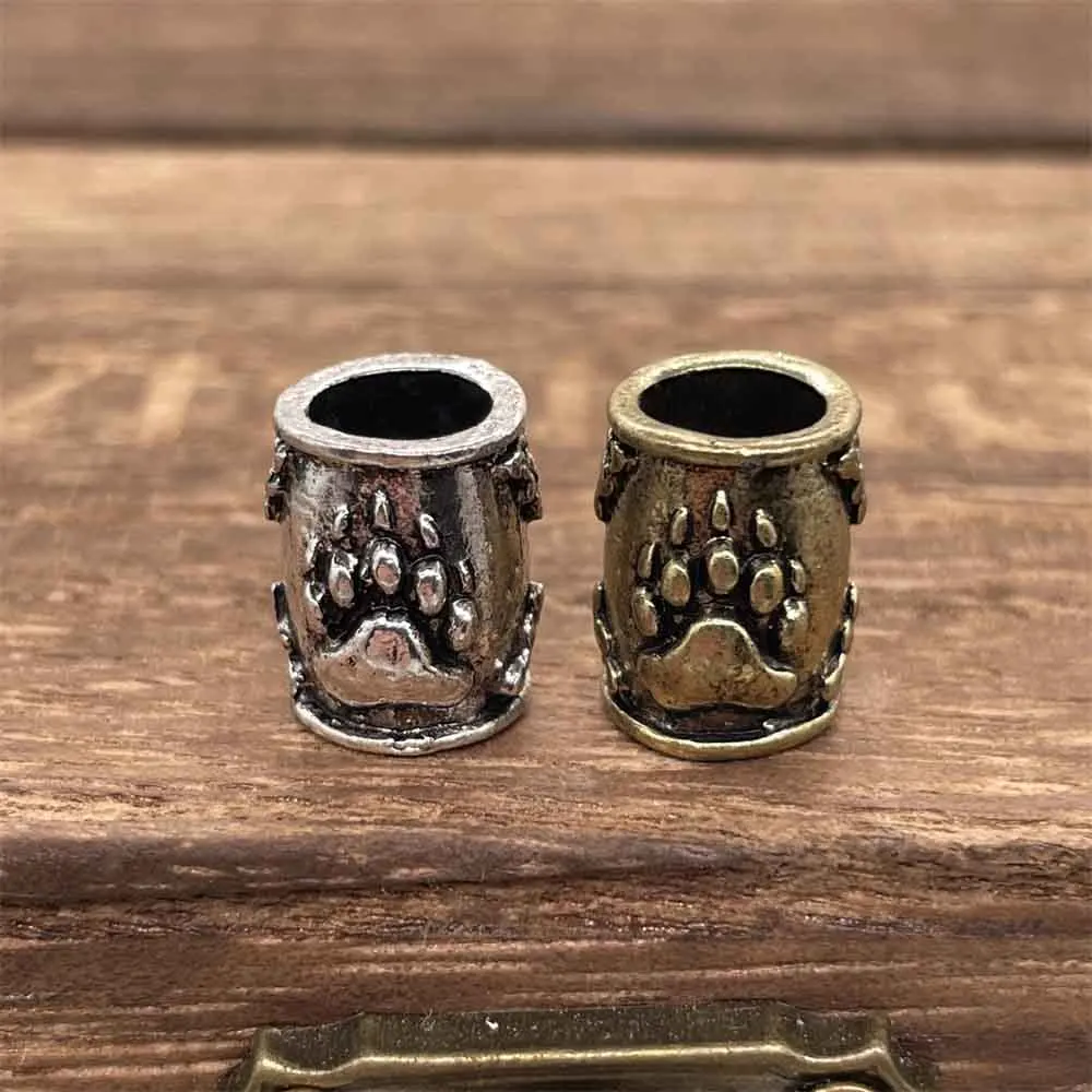 Koraliki do włosów z łapą niedźwiedzia do warkoczy broda rzemiosło słowiańskie Veles Viking akcesoria koraliki Charms Diy na bransoletki tworzenia biżuterii