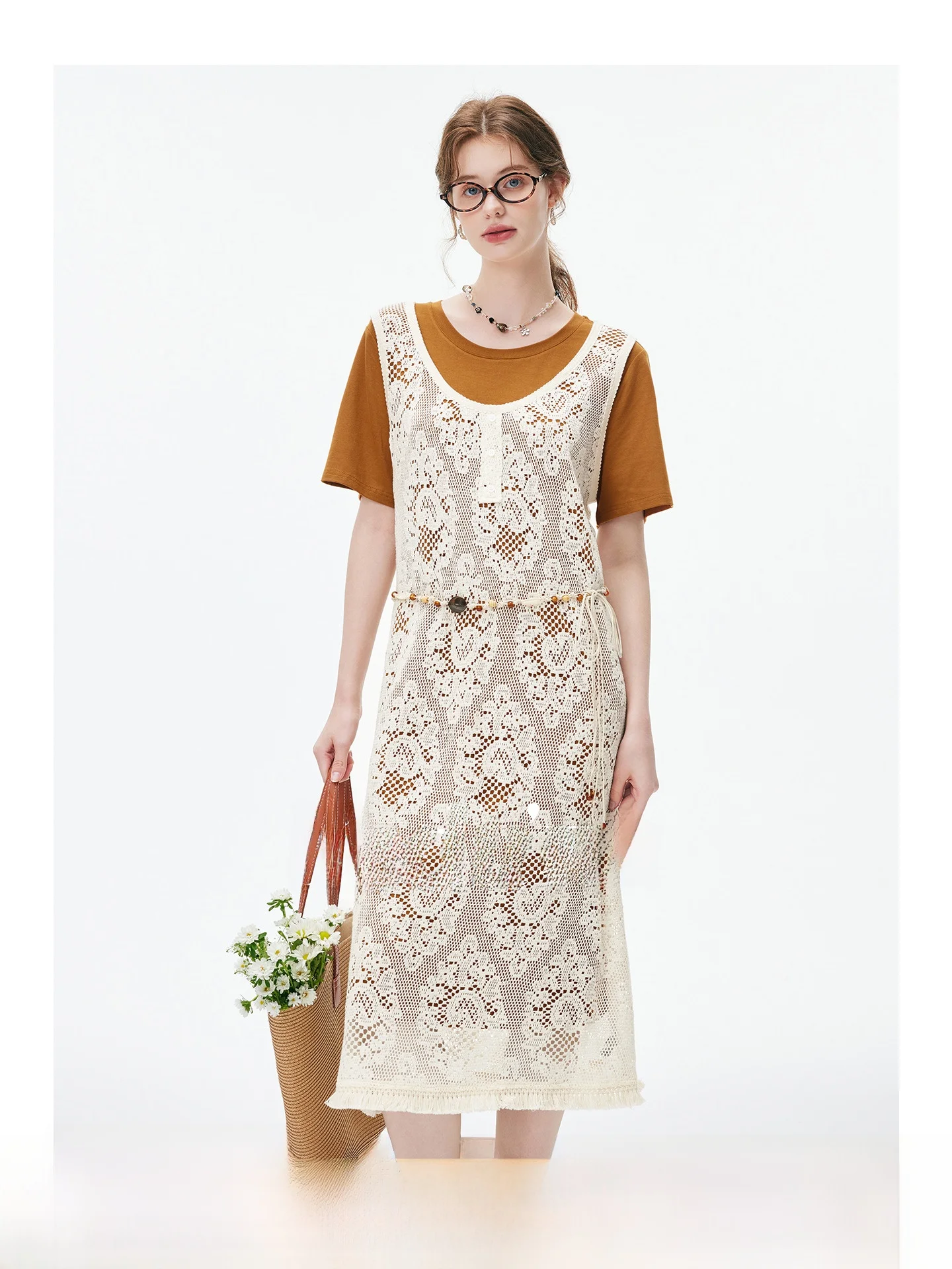 

Lidu plus Size Women's Summer Vaion Casual Loose T-irt Dr Hollow out Cover up Set round Ne ort Sve Faion Ens...