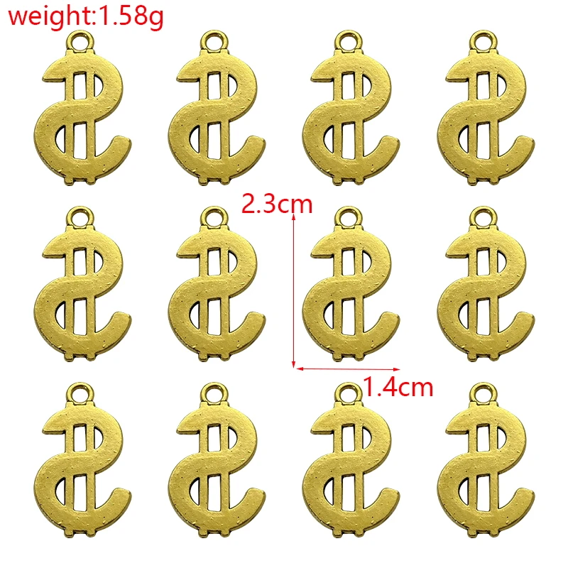 Classics And Cute Glossy Series Bulk Charms For Jewelry Making Kit Pendant Diy Lovers  Accessories Us Dollar Sign 15-30pcs