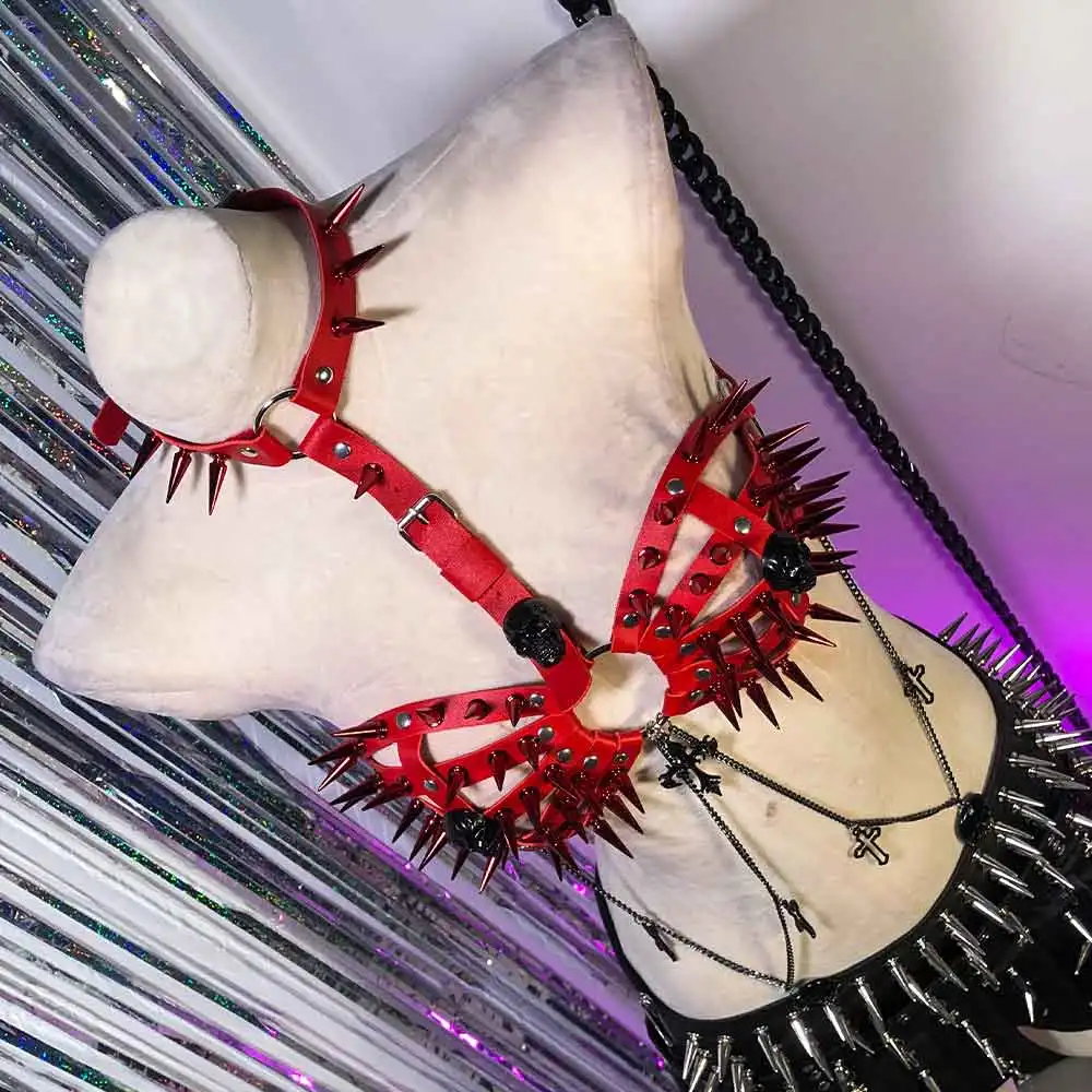 

Топы E-Girls DIY Y2K из веганской кожи, в стиле 90-х, готика, ручная работа, кавайи, панк-рок, с заклепками, готичные, эмо, скретч, гранж, для подростков, экологичные