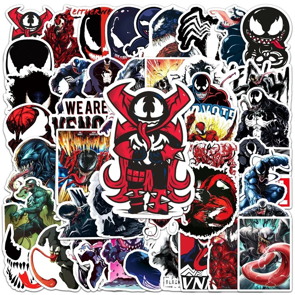 10/30/50 Uds. Película de cómics Carnage Venom Villain pegatinas de grafiti portátil equipaje teléfono monopatín maleta pegatina de grafiti Juguetes