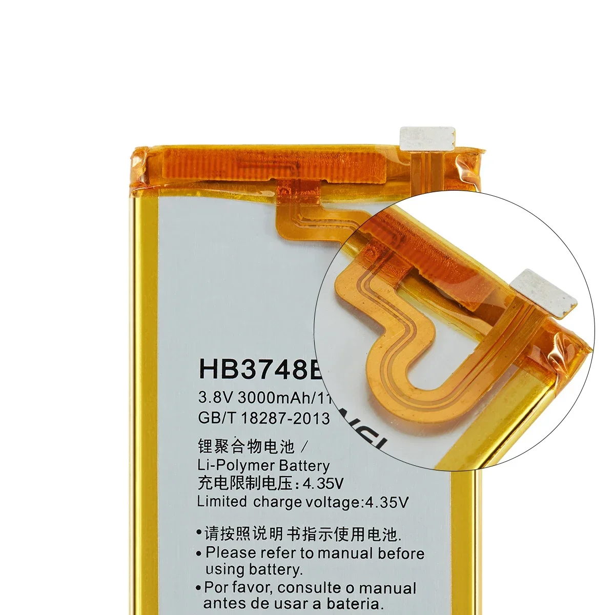 Bateria para Huawei Ascend, HB3748B8SI, 3000mAh, G7, G7-TL100, C199, C199-CL00, C199S, RIO-AL00,TL00, L01, L02, 100% Original