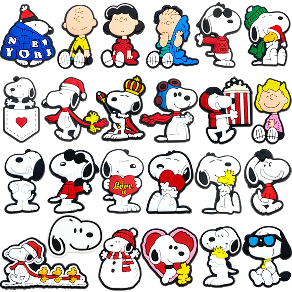 Single Snoopy PVC Soft Droplet Removable Decoration DIY Shoe Charms Accessories for Crocs Sandals Y2k Fashion Toys Anime Cartoon