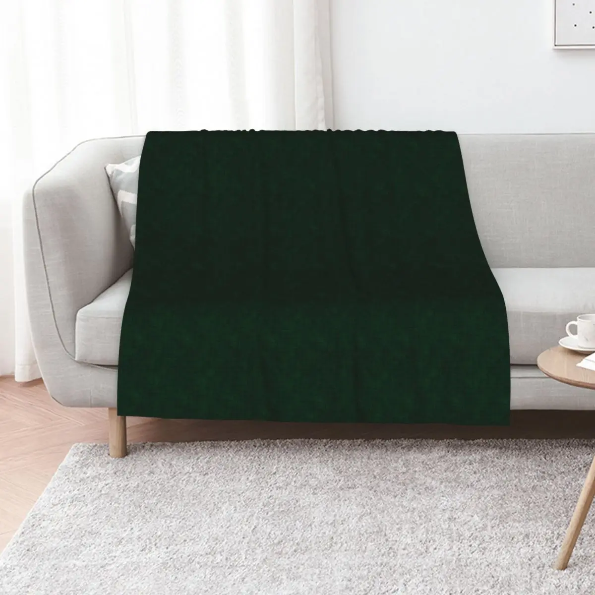 Textured dark green, solid green Throw Blanket Lightweight Warm Blanket for Travel Camping