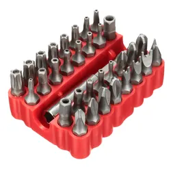 33Pcs Star inner hexagon Hex Key Torx Mini Electric Screwdriver Bits Holder Kits Chrome Vandium Security Bit Set