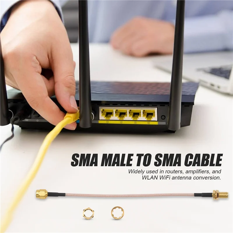 B27B SMA Male To SMA Female Nut Bulkhead Crimp RG316 Coax Cable Jumper Pigtail 15Cm