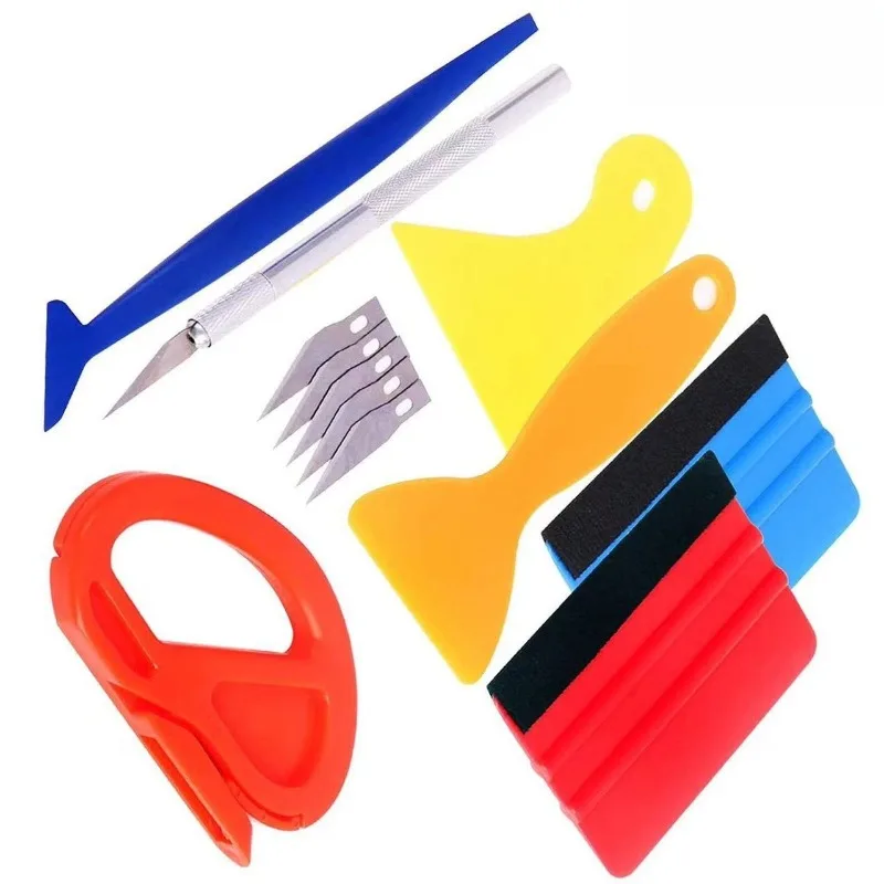 Car Wrapping Tools Kit Vinyl Film Application Set Auto Wrap Squeegee Scraper Cutter Knife Vehicle Window Tint Installation Tools