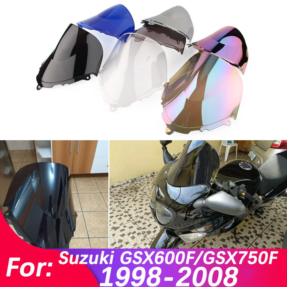 オートバイ用フロントガラス,スズキカタナgsx600f gsx750f gsx 600f 750f 1998-2008,ダブルバブル,ウインドブレーカー