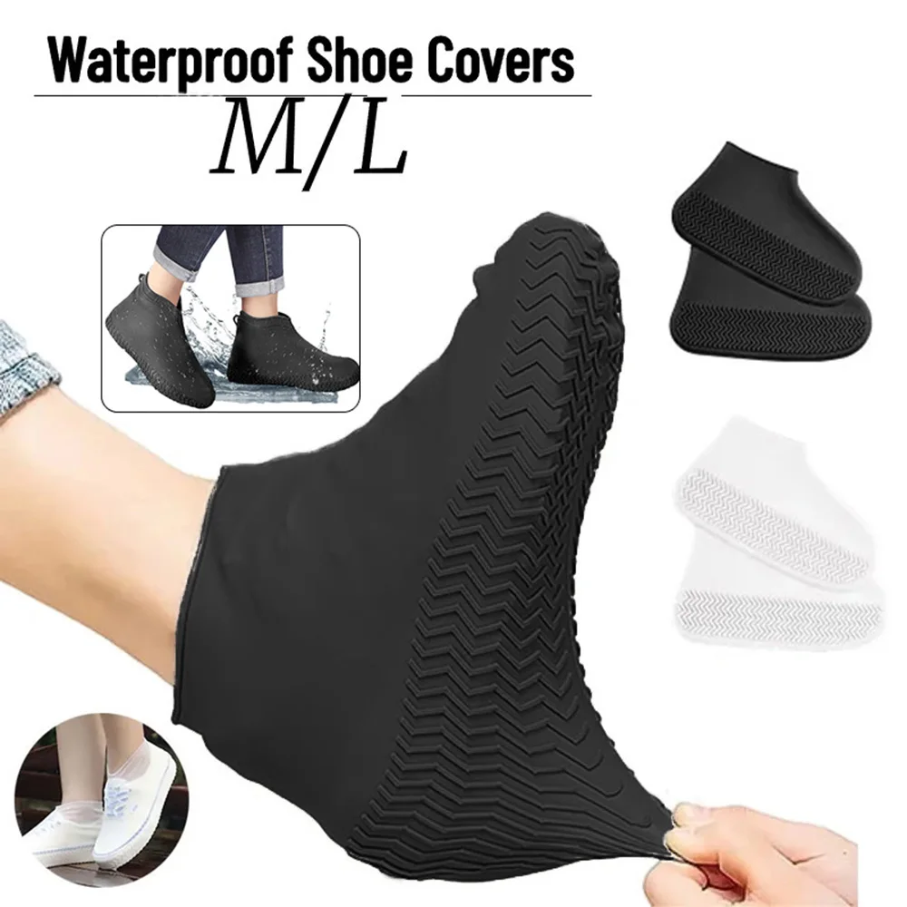 

1 Pair Waterproof Shoe Cover Anti-Slip Unisex Shoes Protectors Rain Boots Outdoor Rainy Day Reusable High Elastic Wear-resistant