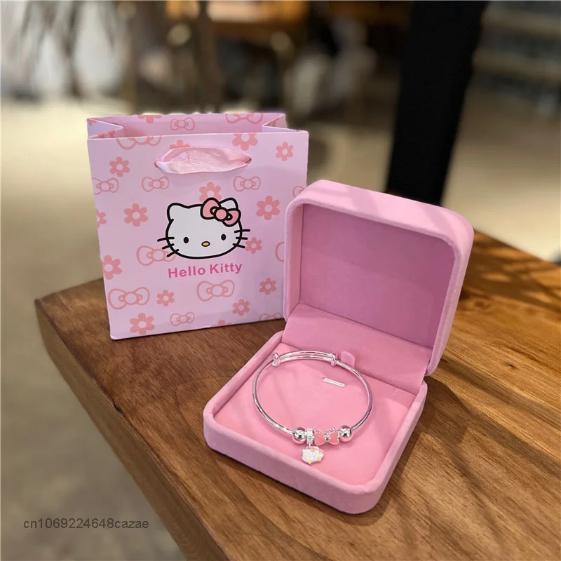 Sanrio Hello Kitty New College Style Soft Girl Bracelet 2022 Popular Cute Cartoon Bracelet Y2k Lolita Silver Bracelet Women Gift