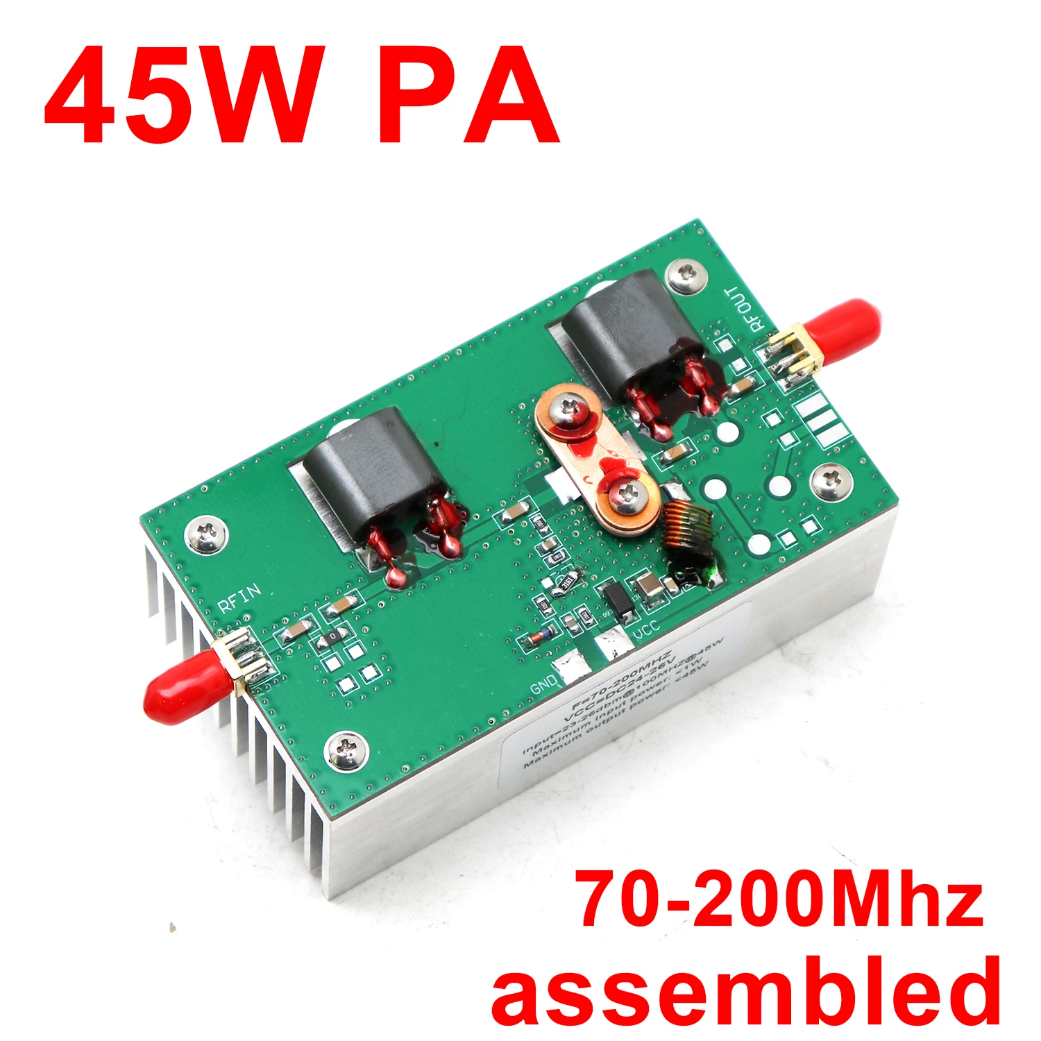 70-200Mhz 45W RF Power Amplifier SMA Signal Broadband VHF Linear Amplifiers for Amateur HAM Radio FM Transmitter Booster