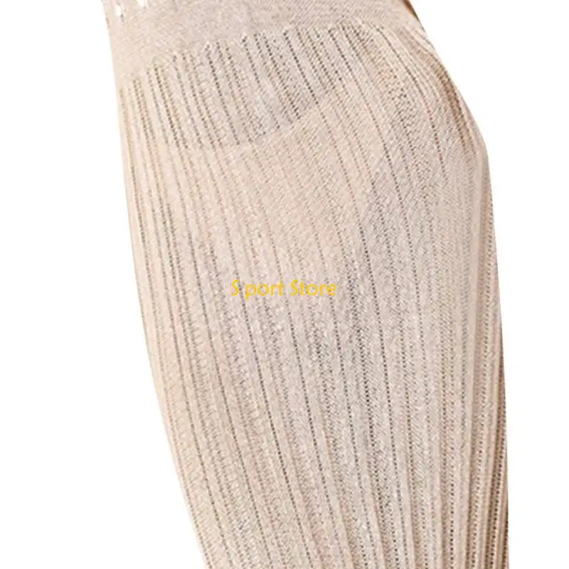 U2JB 할로우 비키니 여성용 크로 셰 뜨개질 비치 드레스 백리스 수영복 커버 업