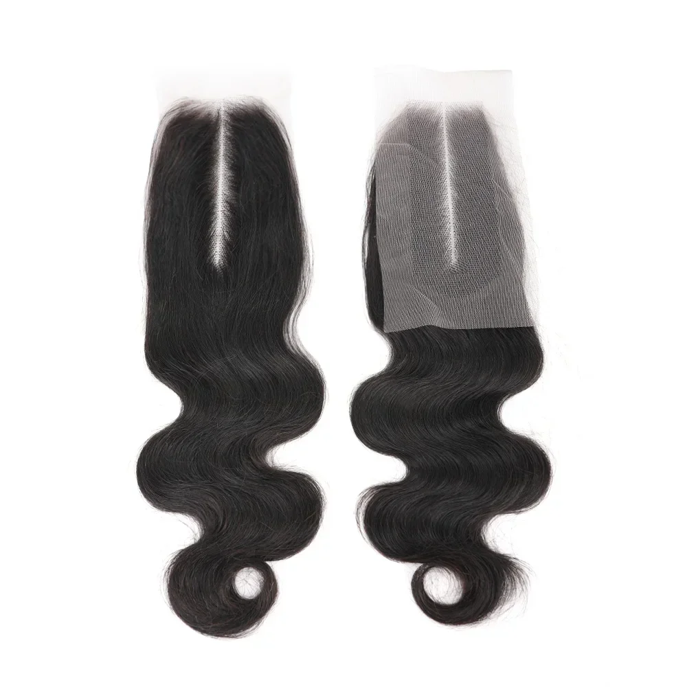 Body Wave 2x6 Cierre de encaje cabello humano Cierre de encaje transparente solo Body Wave extensiones de cabello crudo de Vietnam para mujeres prearrancadas