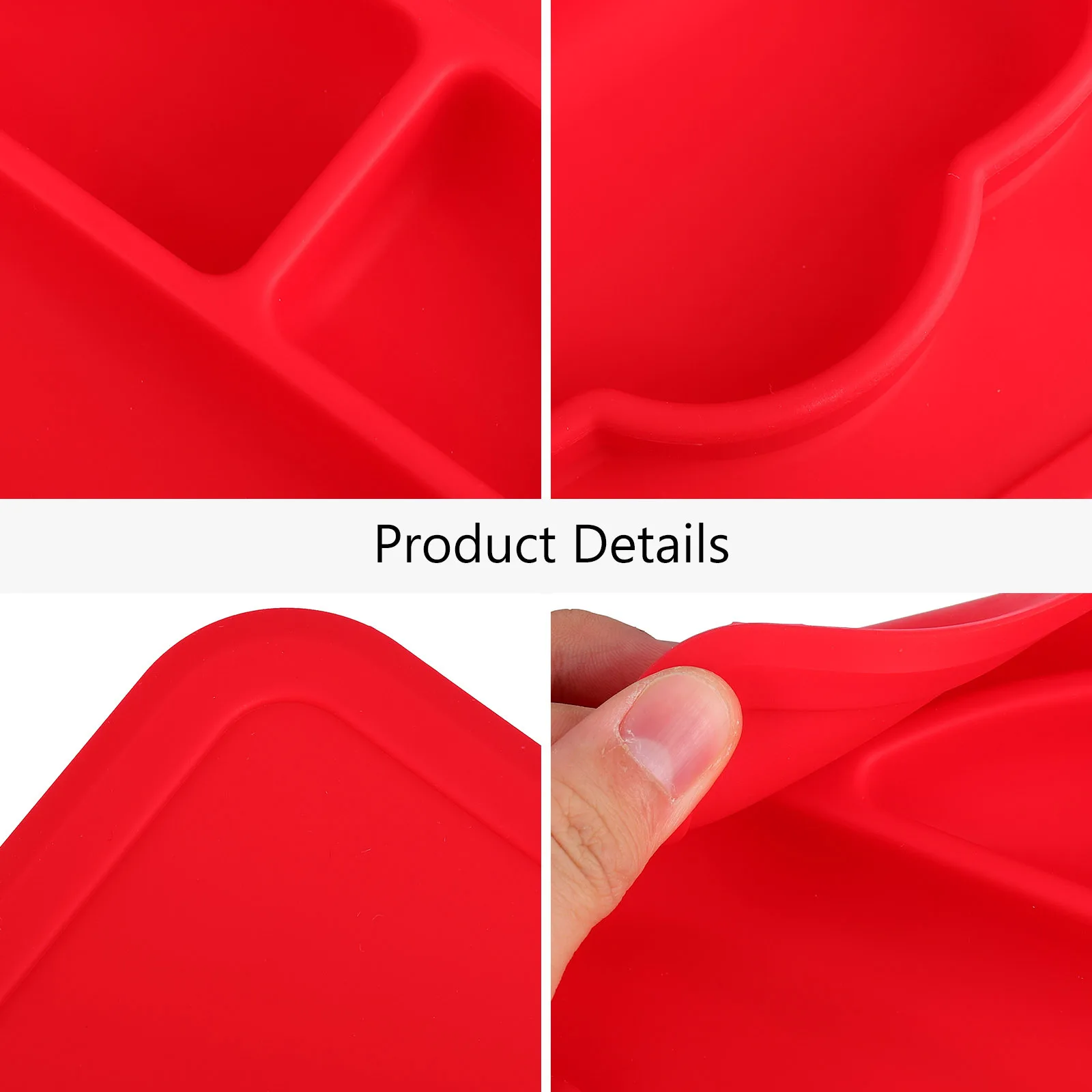 

1Pcs Silicone Divided Baby Plate Suction Toddler Dish Square Car Shape Kids Feeding Tableware Divided Toddler Bowl