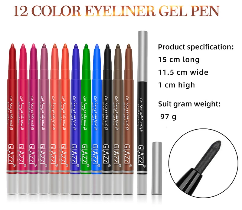 Colorful Eyeliner Pen Eyes Makeup White Pink Waterproof Liquid Color Eye Liner Pencil Matte Purple Pen Make Up Cosmetics