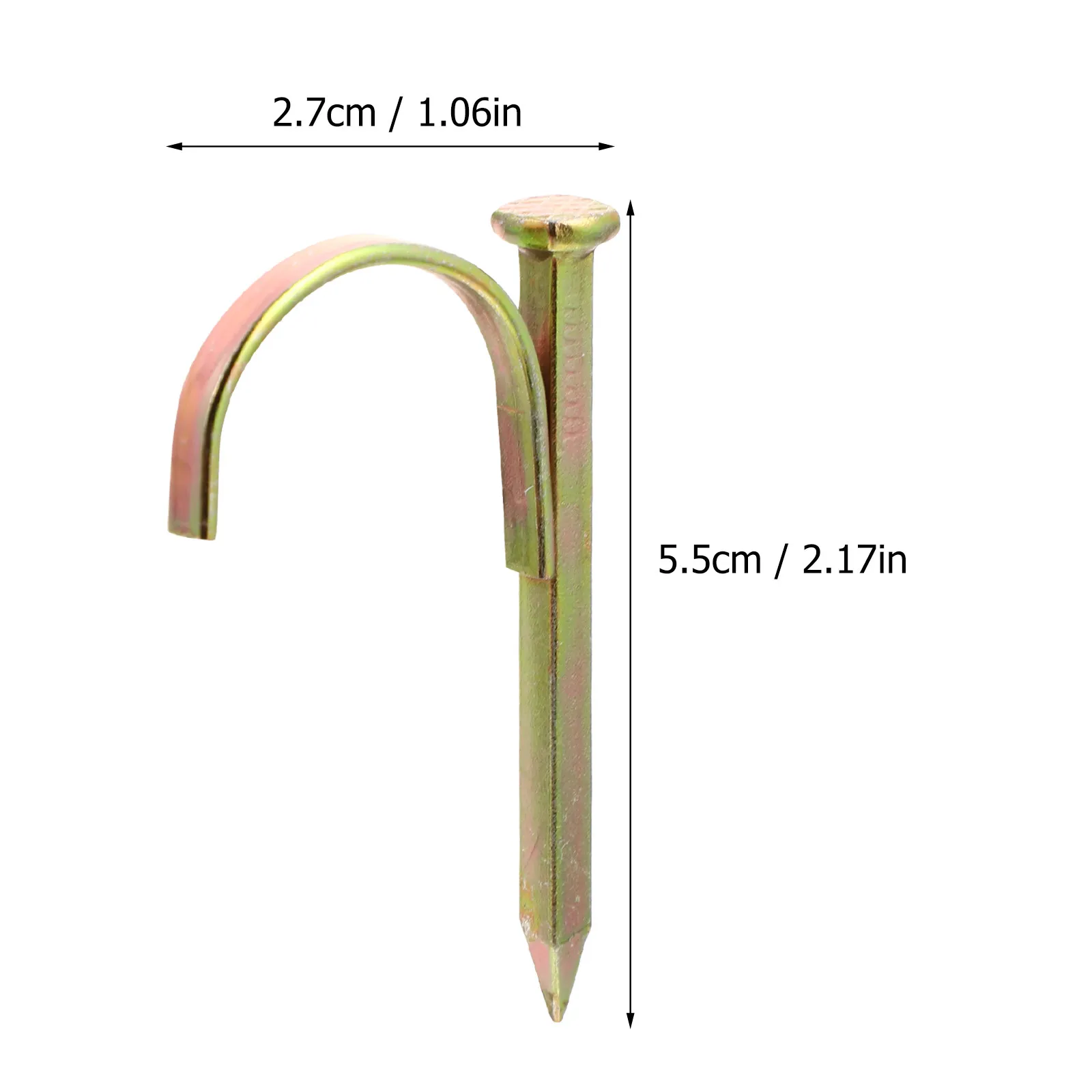 200Pcs Steel Pipe Hook Nails Nail Tubing Support Nails for Copper Pex Cpvc Pipes Wooden Studs Joists Plywood Subfloor