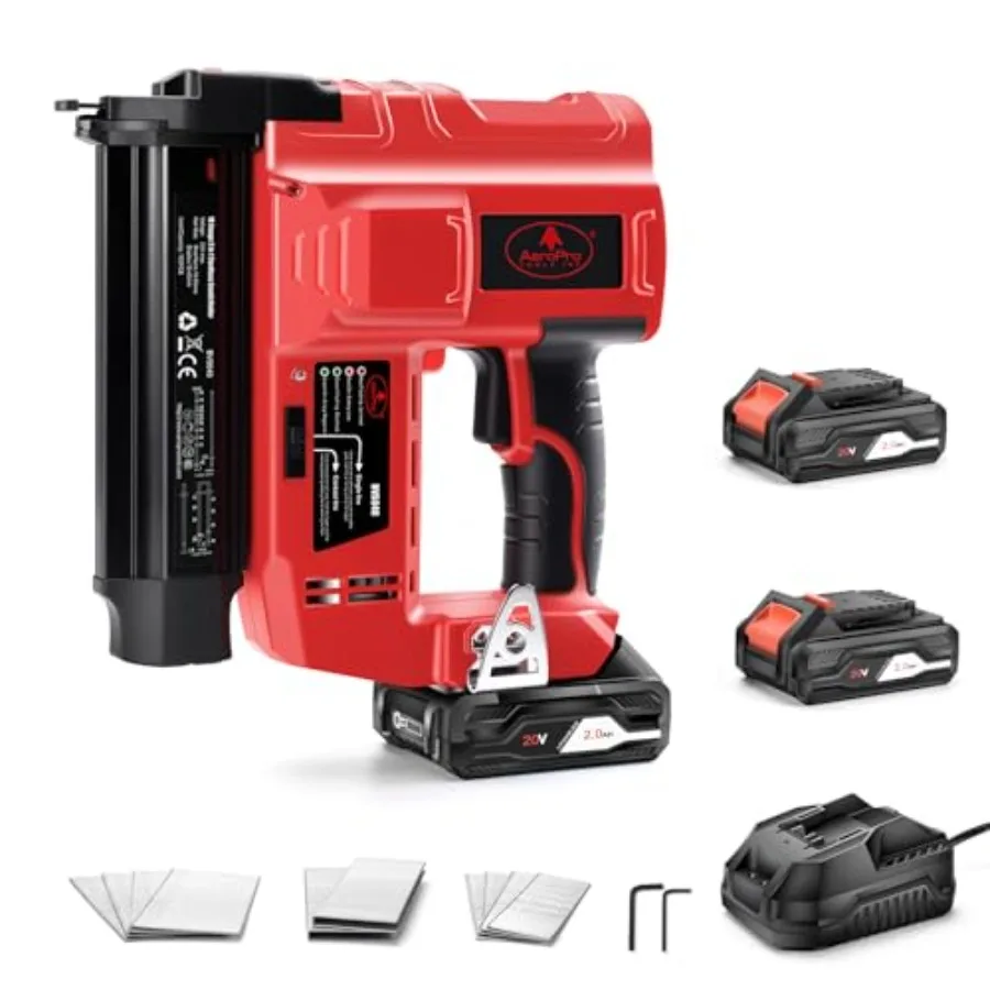 

Tools 18 Gauge Nail Gun Battery Powered 2 in 1 Cordless Brad Nailer and Staple Gun with 2 x 2.0Ah Li-ion Batteries Char