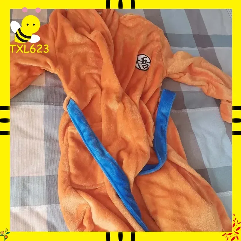 Albornoz de Dragon Ball Z Son Goku, pijamas suaves y sueltos de dibujos animados de Anime, ropa de casa para mujer y hombre, accesorios de disfraces de Cosplay, regalo para adultos