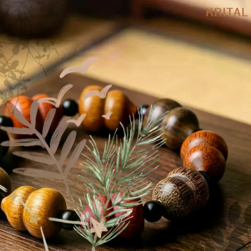 Natural Sandalwood Gourd Beaded Bracelet Natural Fragrance Handmade For Daily Wear Meditation Yoga Gifting