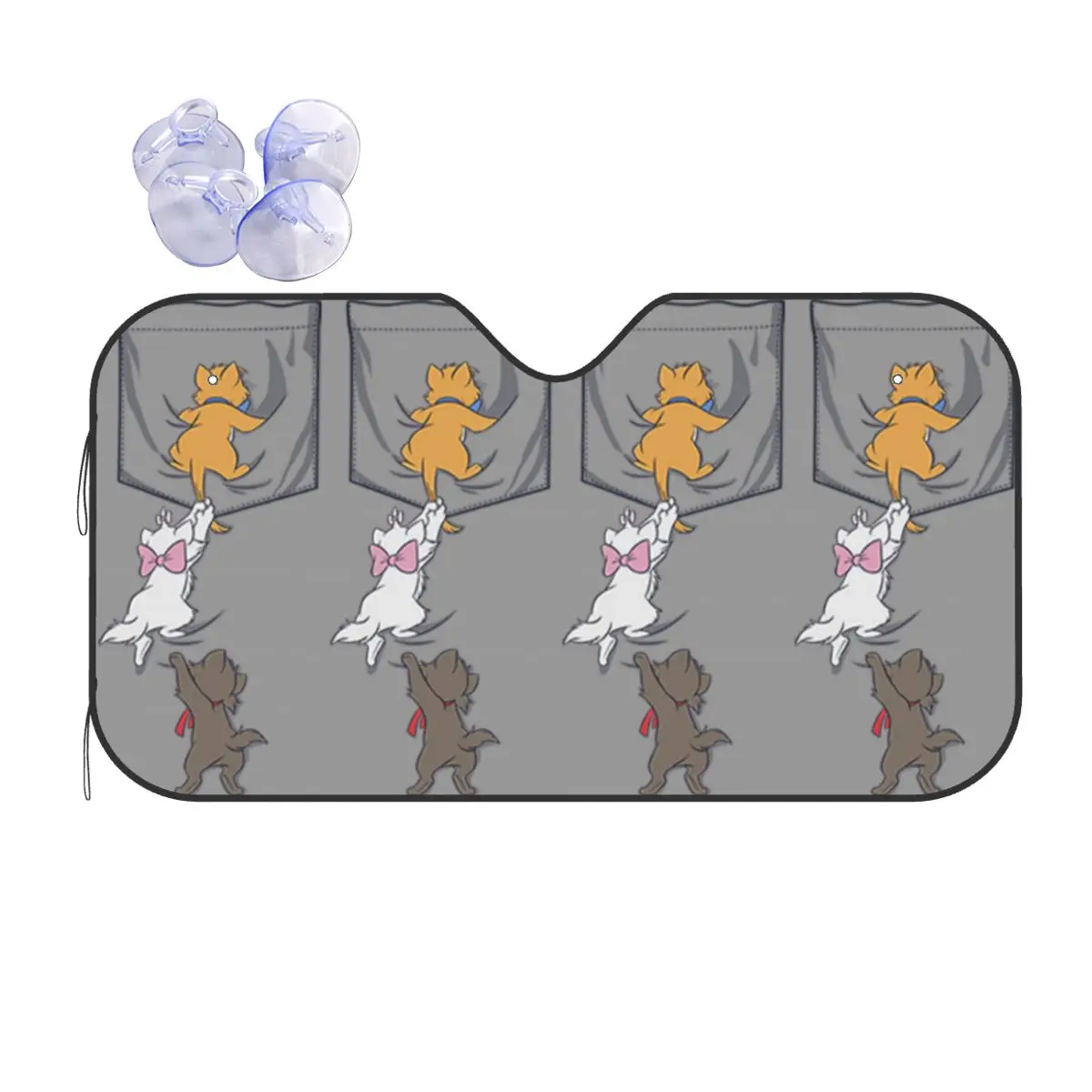 

Custom The Aristocats Car Windshield Sunshade Cat Manga Front Windshield Sun Shade Visor