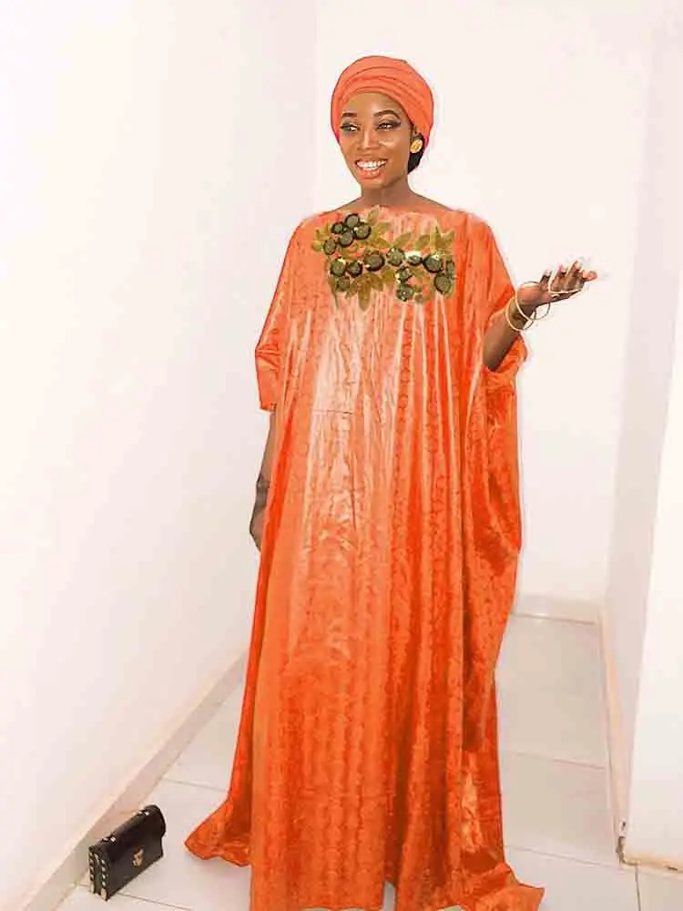 High-Quality Bazin Long Robe Dress - Ideal Choice for Everyday and Birthday Parties - Casual and Special Occasions