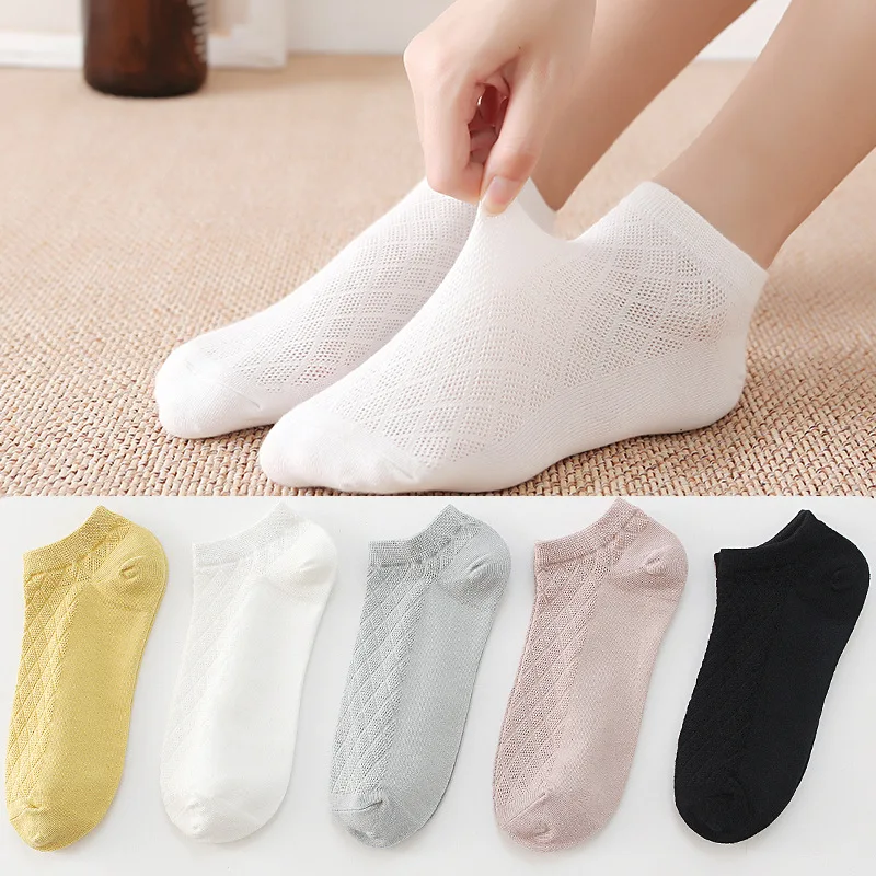 1 Pairs Unisex Casual Plain Color Boat Socks Thin Breathable Comfy Anti Odor Sweat-absorbing Low Cut Ankle Socks for Men Women