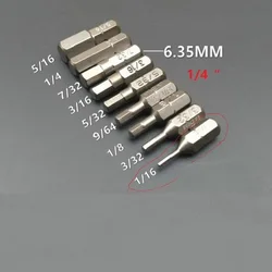 9Pcs British Hex Screwdriver Bits 1/16