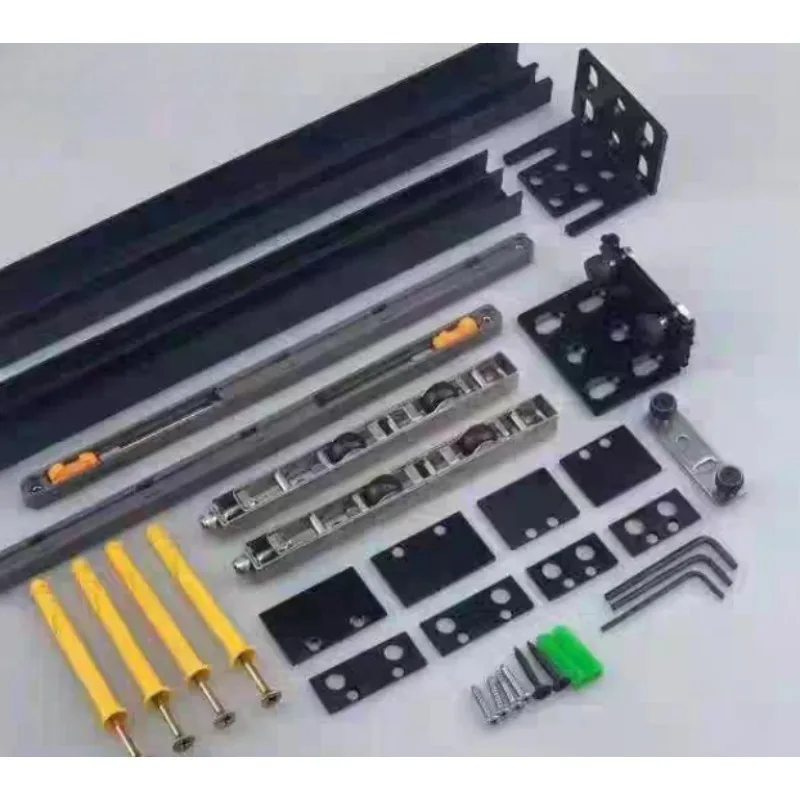 Assembly Latest Hardware Hidden Inner Door Soft Close Flush Sliding Door Roller System Door Parts