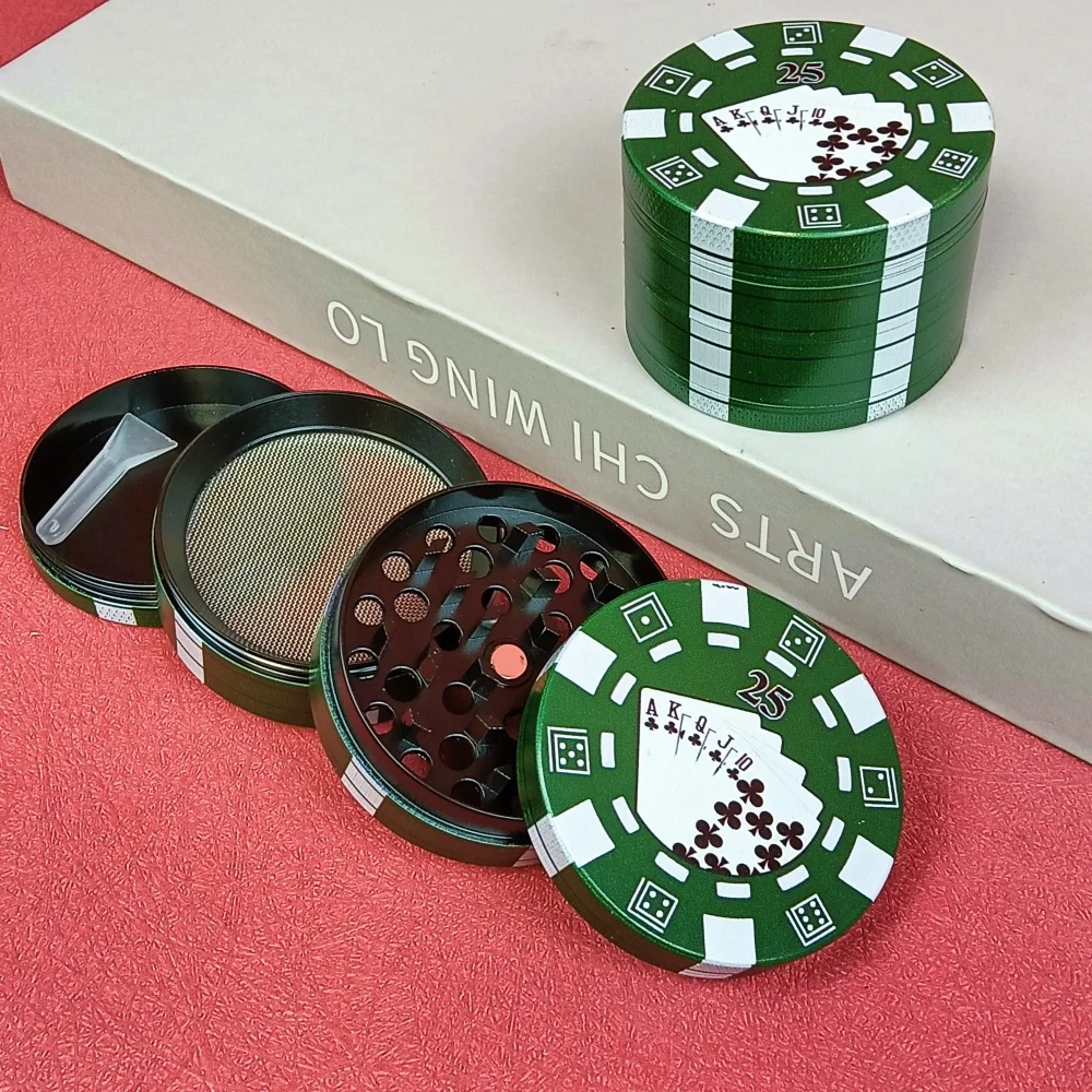 2in Herb Grinder Chip Metal Spice 4-layer Mill Manual Pestle Mortar Salt Pepper Tobacco Grinder Grass Smoke Cigarette Tool