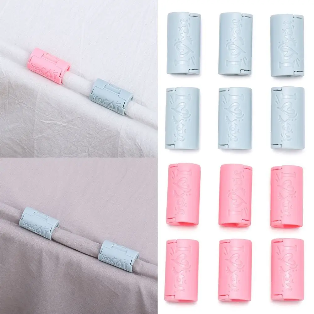 24 PCS Cute Bed Sheet Fasteners Clips Pink Blue 1.4 x 0.67 inch Bedsheet Grippers Holder Adjustable Comforter Clips Bedding