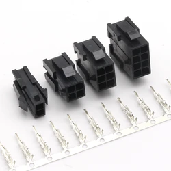 10sets Micro-Fit 3.0 3.0mm Pitch Connector Double Row Female Housing+Male Terminal 2P 4P 8P - 24Pin Mini 5559 43020 Female She