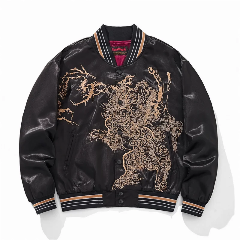 Single Breasted Jackets For Man Luxury Heavy Embroidery Designer Autumn Quality Loose Fit Harajuku Fashion Chamarras Para Hombre