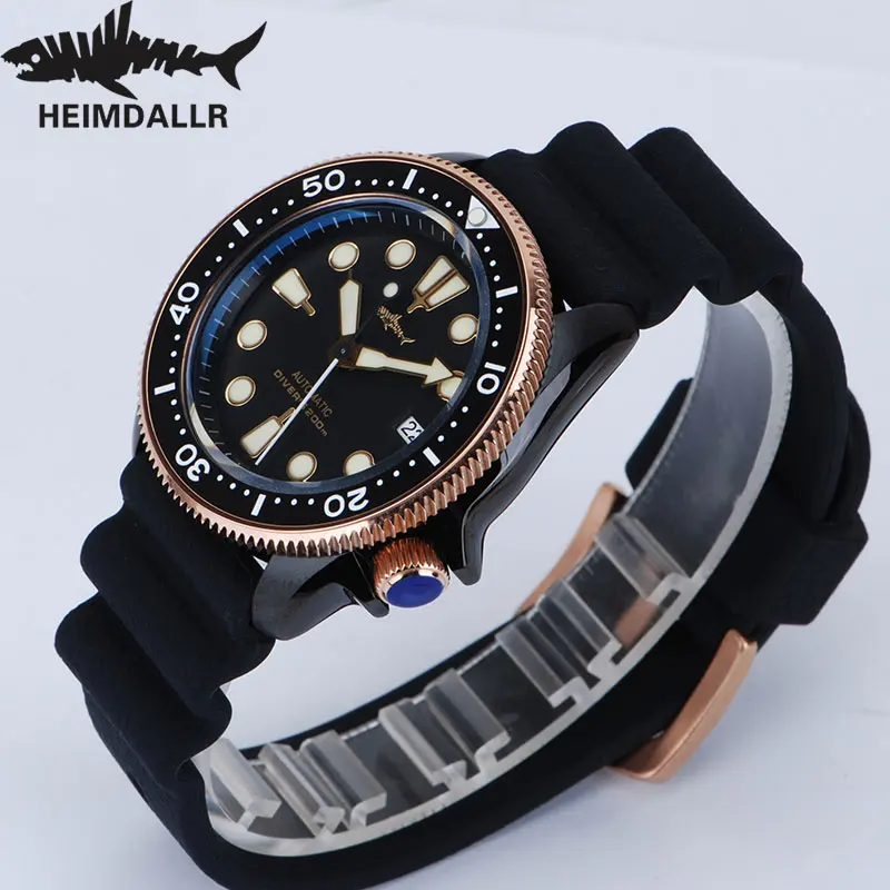 HEIMDALLR SKX007 Men Watch Sapphire Crystal 200M Waterproof Ceramic Bezel Date C3 Super Luminous NH35A Mechanical Diver Watches