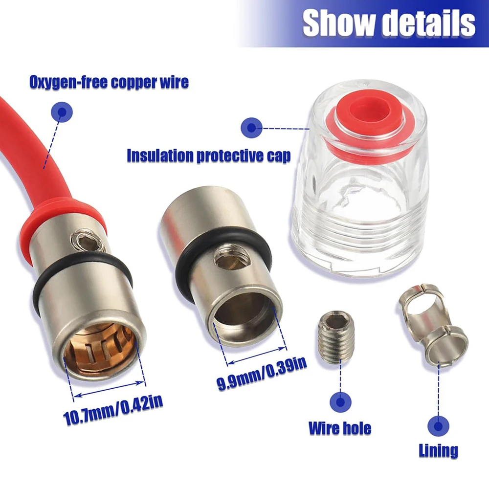 2Set 30A 80A 100A Fuse& 8 AWG 1ft Power Wire with AGU Fuse Holder Car Audio Refit Fuse Holder Stereo Circuit Breaker Inline Fuse