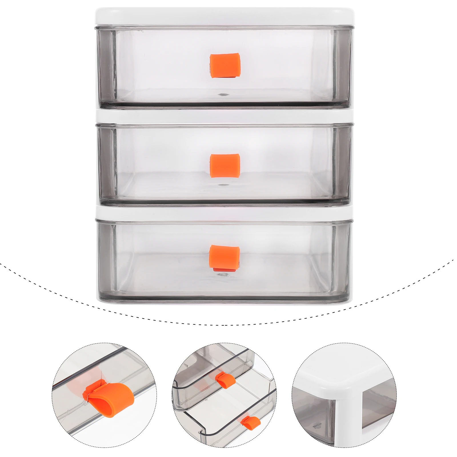 

1 pc Desktop Storage Box Multi-Drawer Pp Stationery Organizer For Office Study Room Transparent Small Desk Storage
