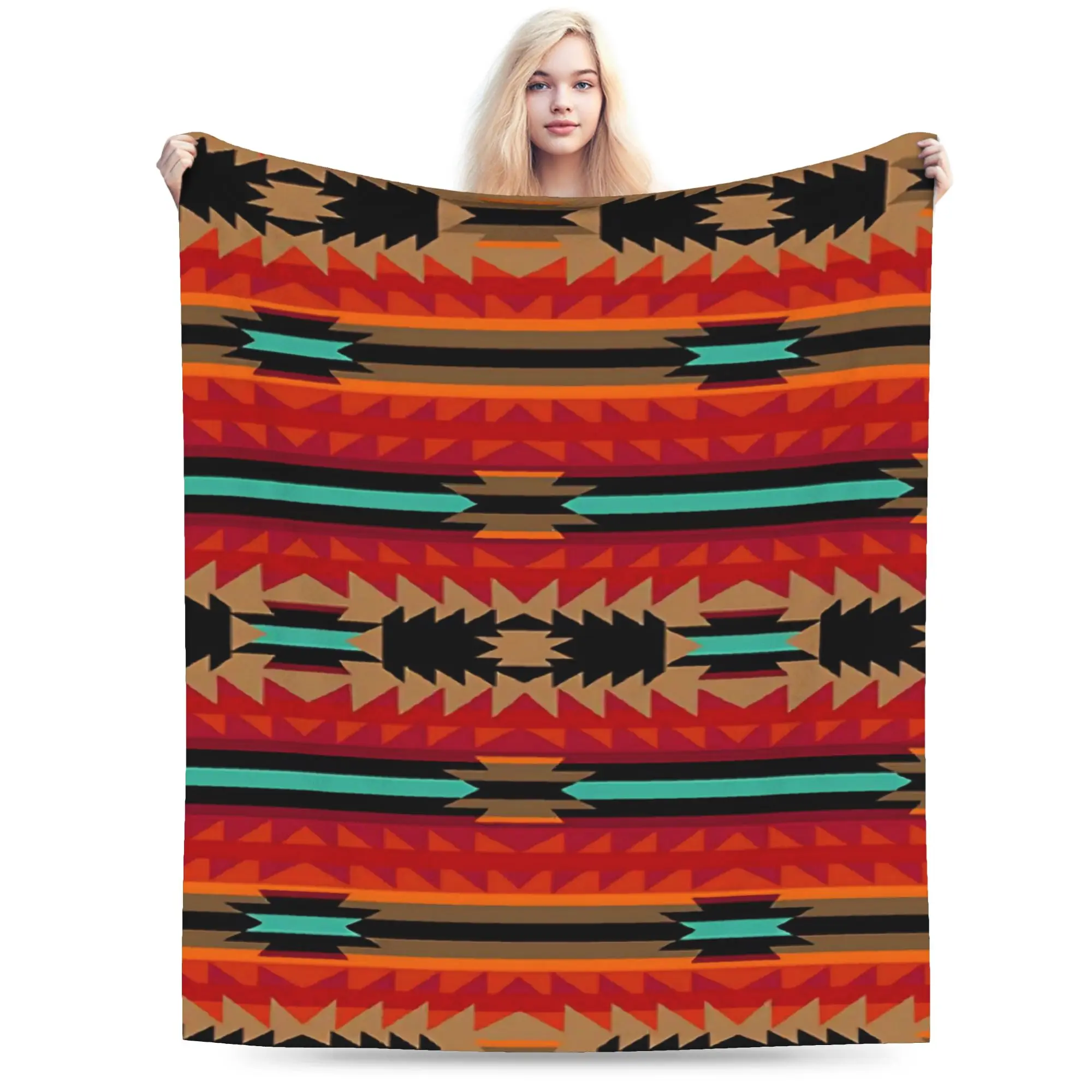 Southwestern Aztec Tribal Blanket Super Soft Fleece Novelty Present  Throw Blanket Bedspreads