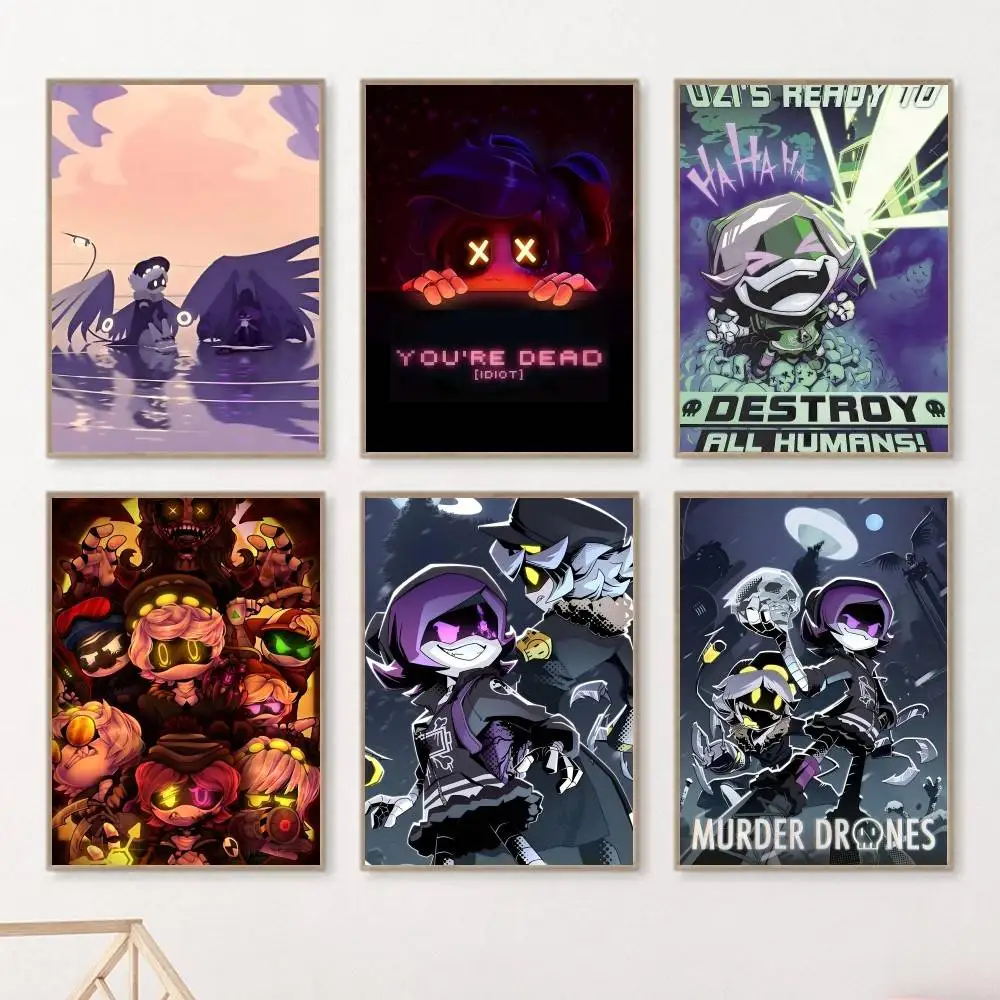 Cartoon Funny Anime M-Murder D-Drones Posters HD Print Vintage Wall Art Decor for Home Study Room