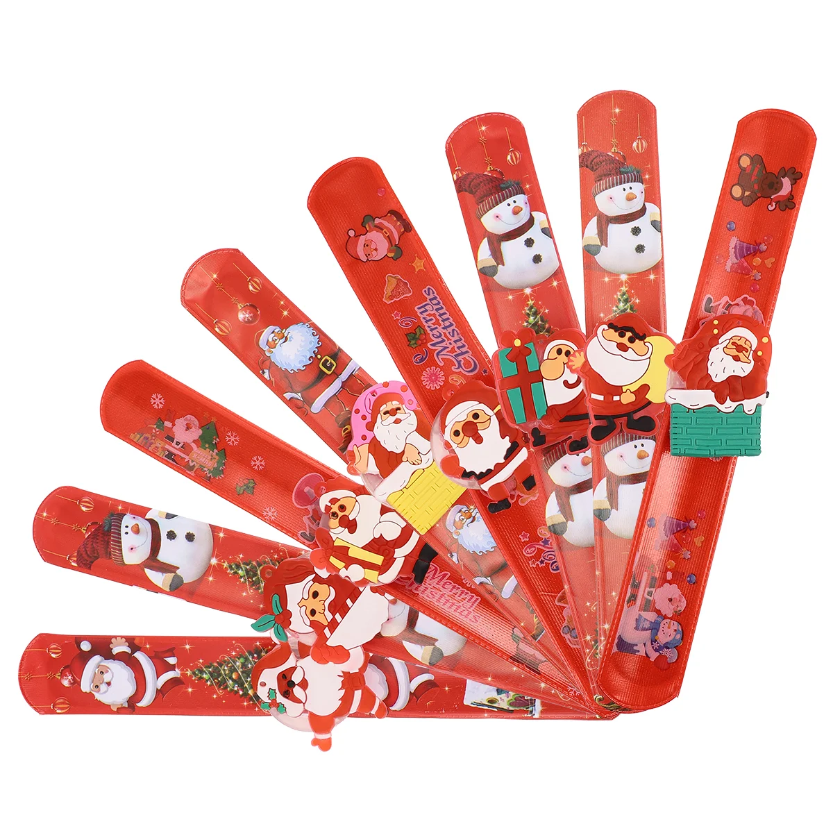 

Tinksky 12pcs LED Lights Santa Claus Snowman Christmas Slap Bracelet Christmas Circle Wristband For Kids Boys Girls Adults Chris