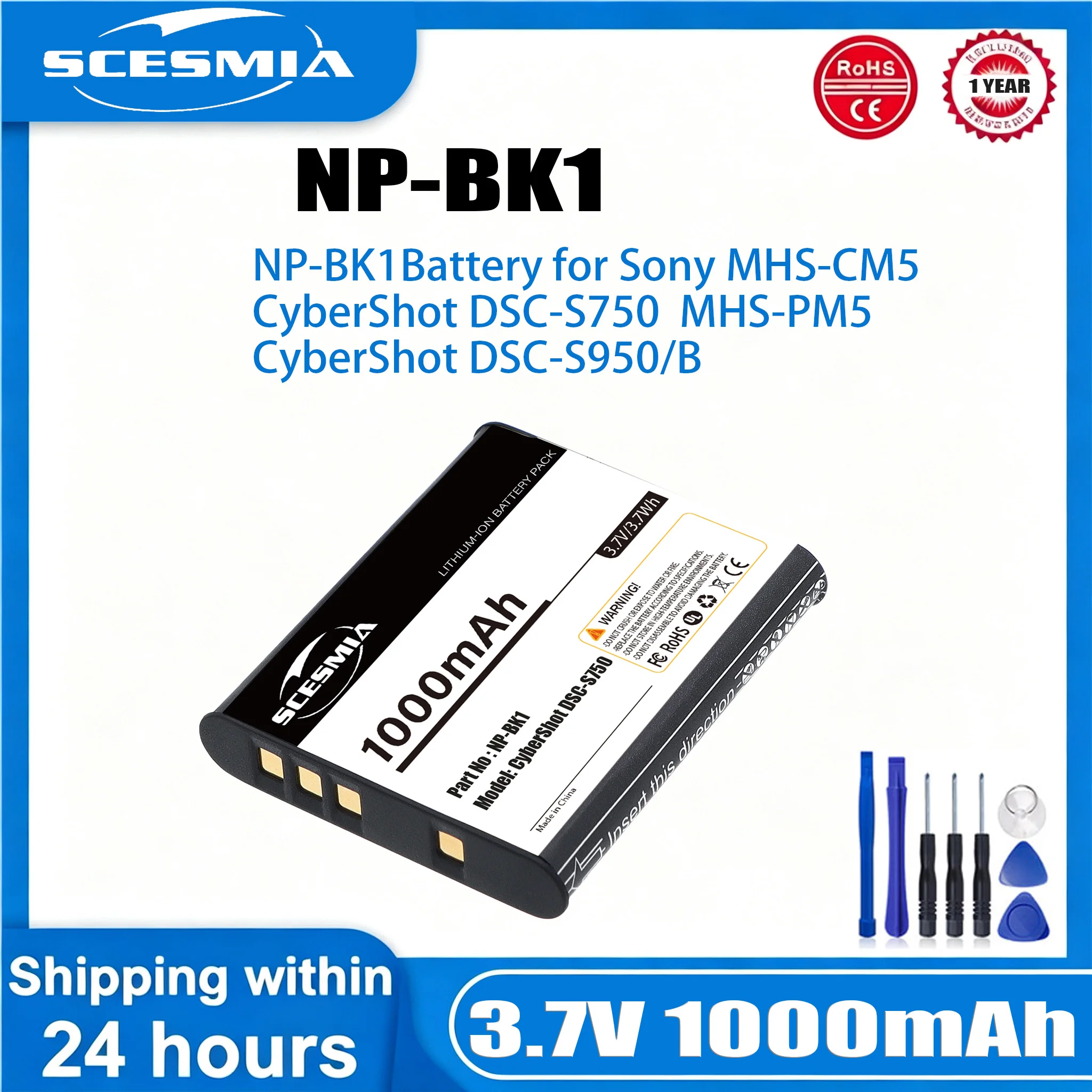 Camera Battery / Charger NP-BK1 for Sony DSC-S750 S780 S950 S850 S980 W180 W190 W370