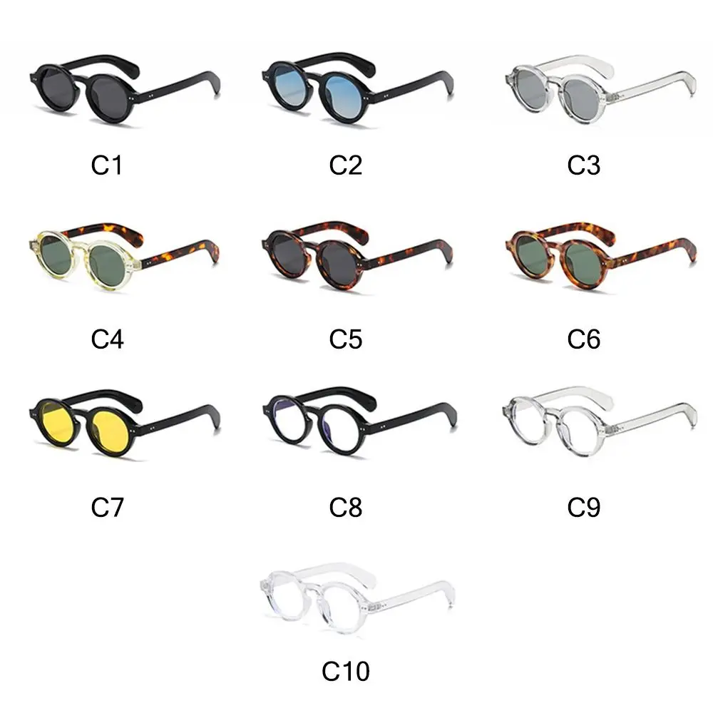 新しいレトロなラウンドフレームサングラストレンディなファッションリベットサングラスヴィンテージ UV400 Y2K メガネ女性 & 男性用