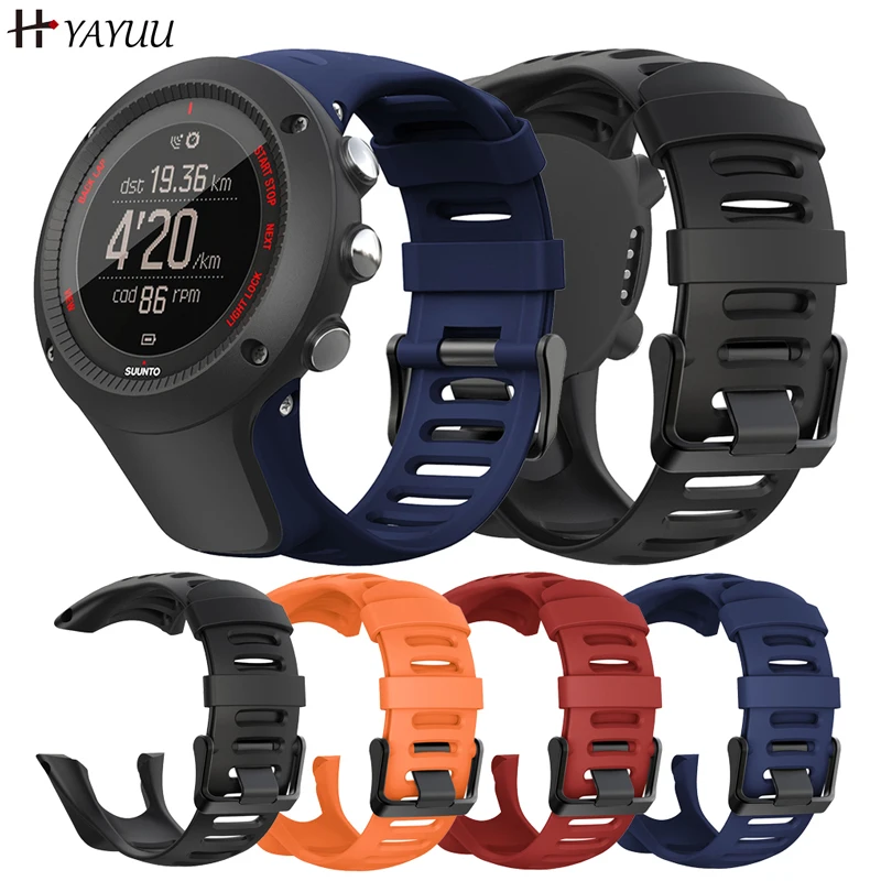 YAYUU Watch Strap Compatible for Suunto Ambit 3/1/2/2S/2R/3 Sport/3 Run/3 Peak, TPU Soft Replacement Band for Suunto Ambit 3