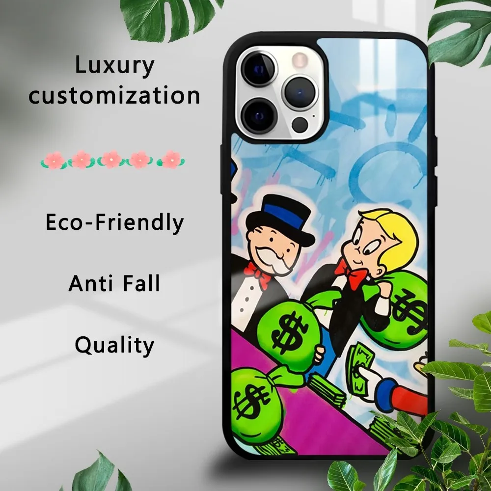 Anime Dollar Alec M-Monopoly Phone Case For iPhone 16 15 14 13 12 11 Pro Xs Max Mini Plus Celulares Hard Funda