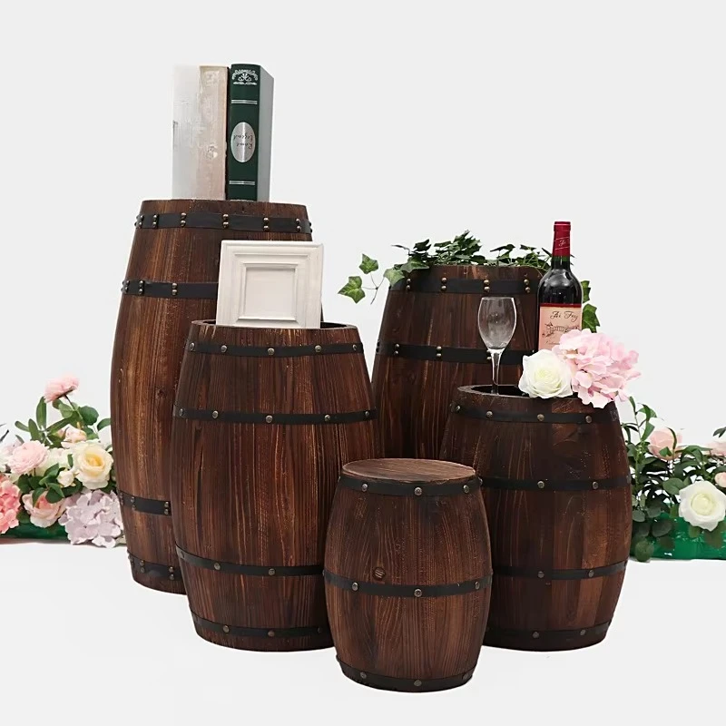 

Home Garden Vintage Woodwork Barrel Wedding Bar Ornaments Barrel